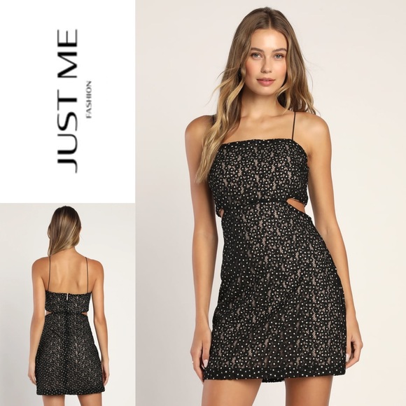 look at me embroidered mini dress